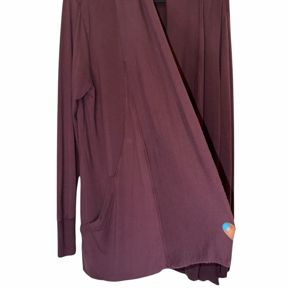 Athleta Open-Front Drape Cardigan - Plum - Picture 4 of 15